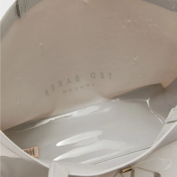 NEW Ted Baker Large Icon Hanacan Grey Gray Bow Bag Shopper Tote Purse Handbag - Picture 2 of 5